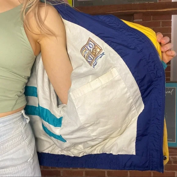 Vintage 1995 Orlando Q12 Embroidered Colorblock Oversized Windbreaker w/… - Picture 5 of 14